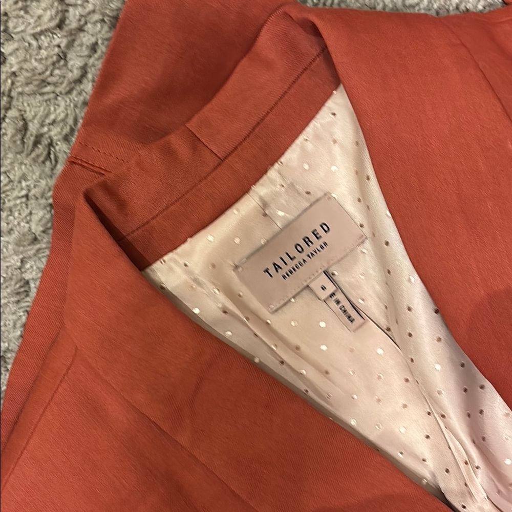 Women’s Rust Red Linen Blend Suit Jacket & Pants Set size 8 pant 6 jacket - Picture 5 of 7